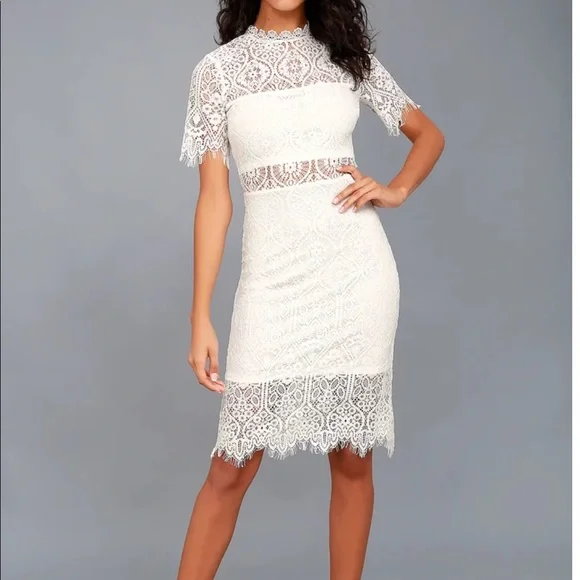 Lulus Remarkable White Lace Dress